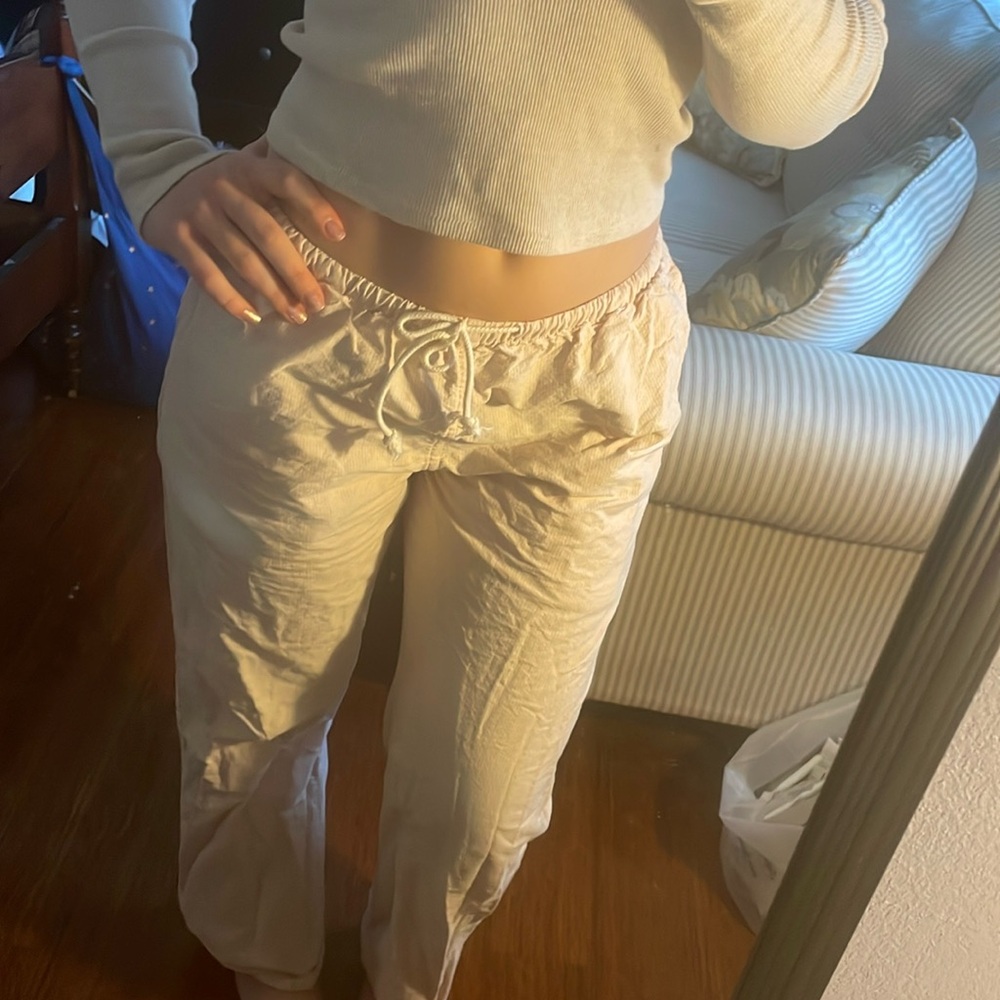pink striped anastasia linen pants brandy melville